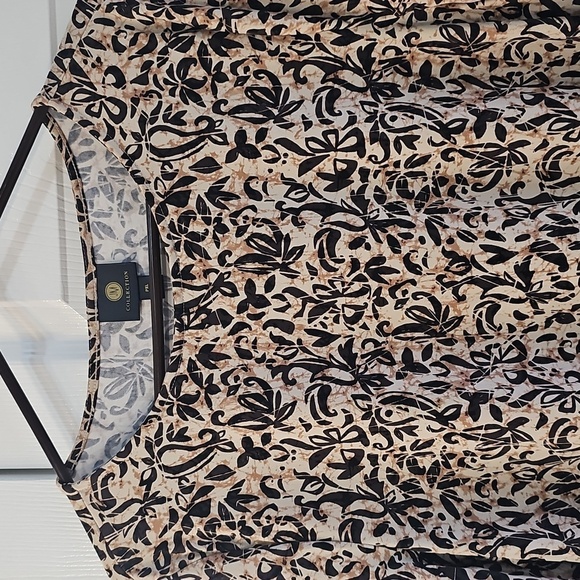 NWT JM Collection Petite Irina Impression 3/4 Sleeve Tunic PXL Coffee Cake - Picture 6 of 12